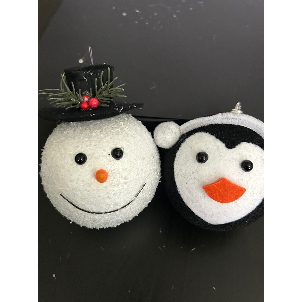 Christmas Ornaments Christmas White Black Snowman Penguin Felt Top Hat Unbranded